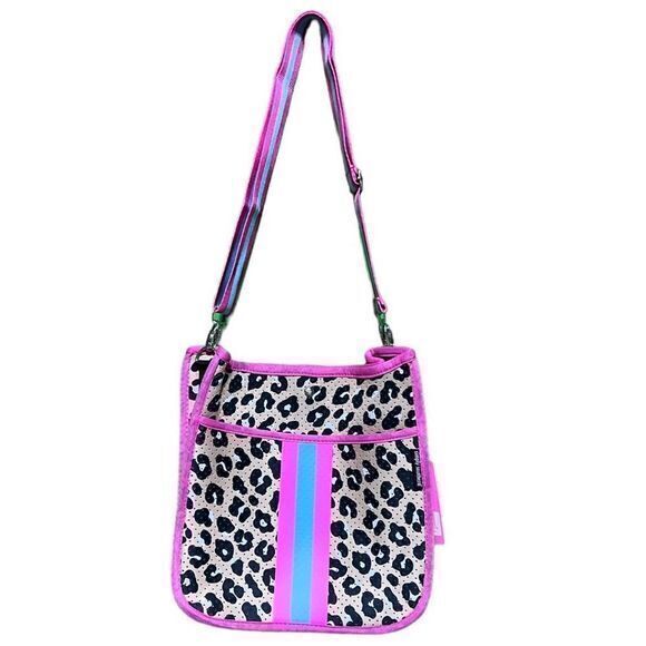 NWT Simply Southern Neoprene Leopard Print Large and Mini‎ Crossbody Purse Set - Picture 2 of 10